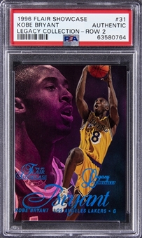 1996-97 Flair Showcase Legacy Collection Row 2 #31 Kobe Bryant Rookie Card (#096/150) - PSA Authentic
